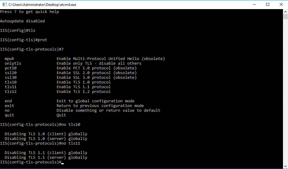 Включаем только TLS 1.2 IIS 10 с HTTP/2